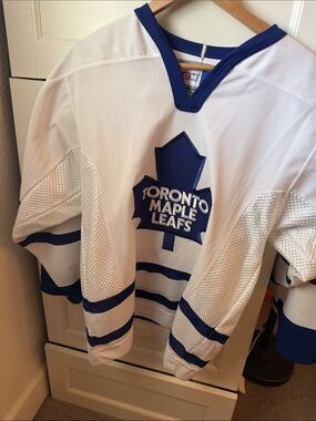 CCM Toronto Maple Leafs White and Blue Hockey Jersey